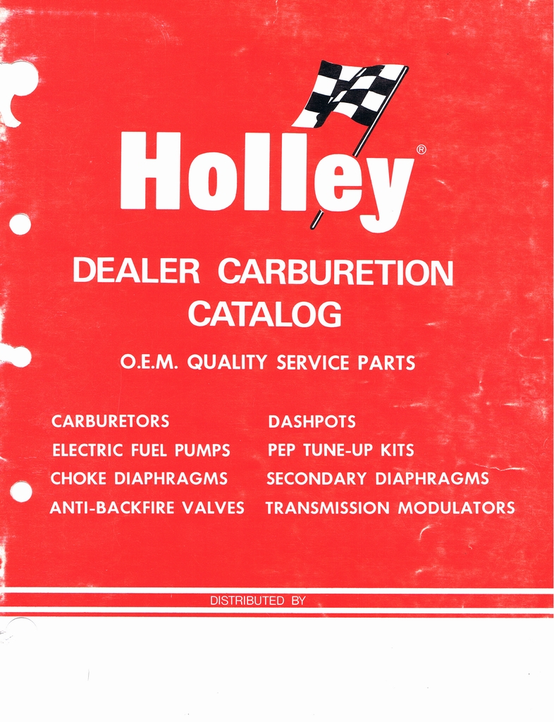 1971 Holley Carburetor Dealer Catalog page 1 of 74
